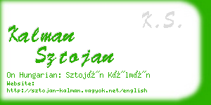 kalman sztojan business card